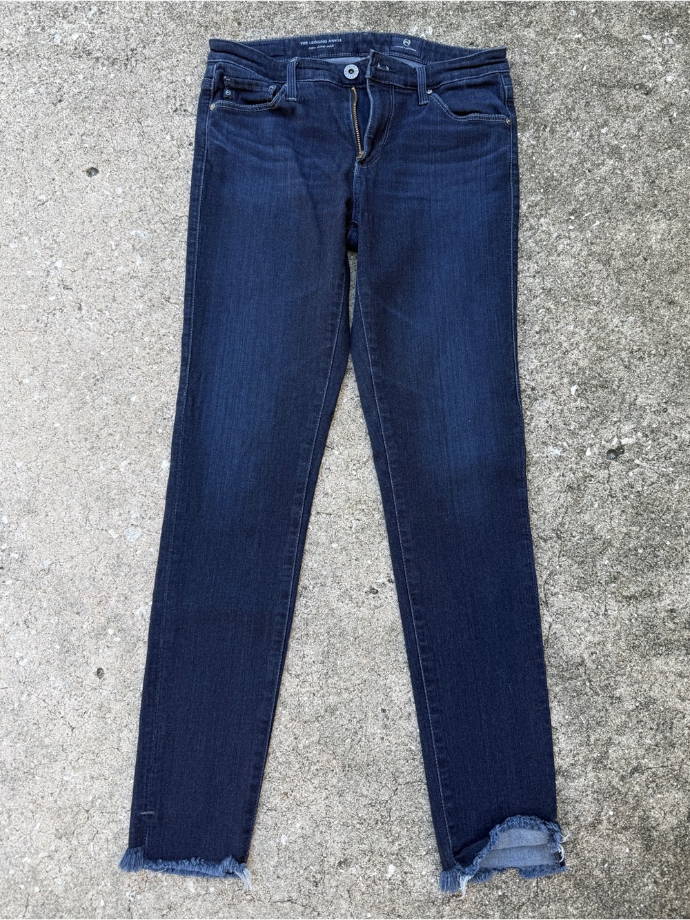 AG Adriano Goldschmied The Legging Ankle Super Skinny Jeans 26 Raw Hem